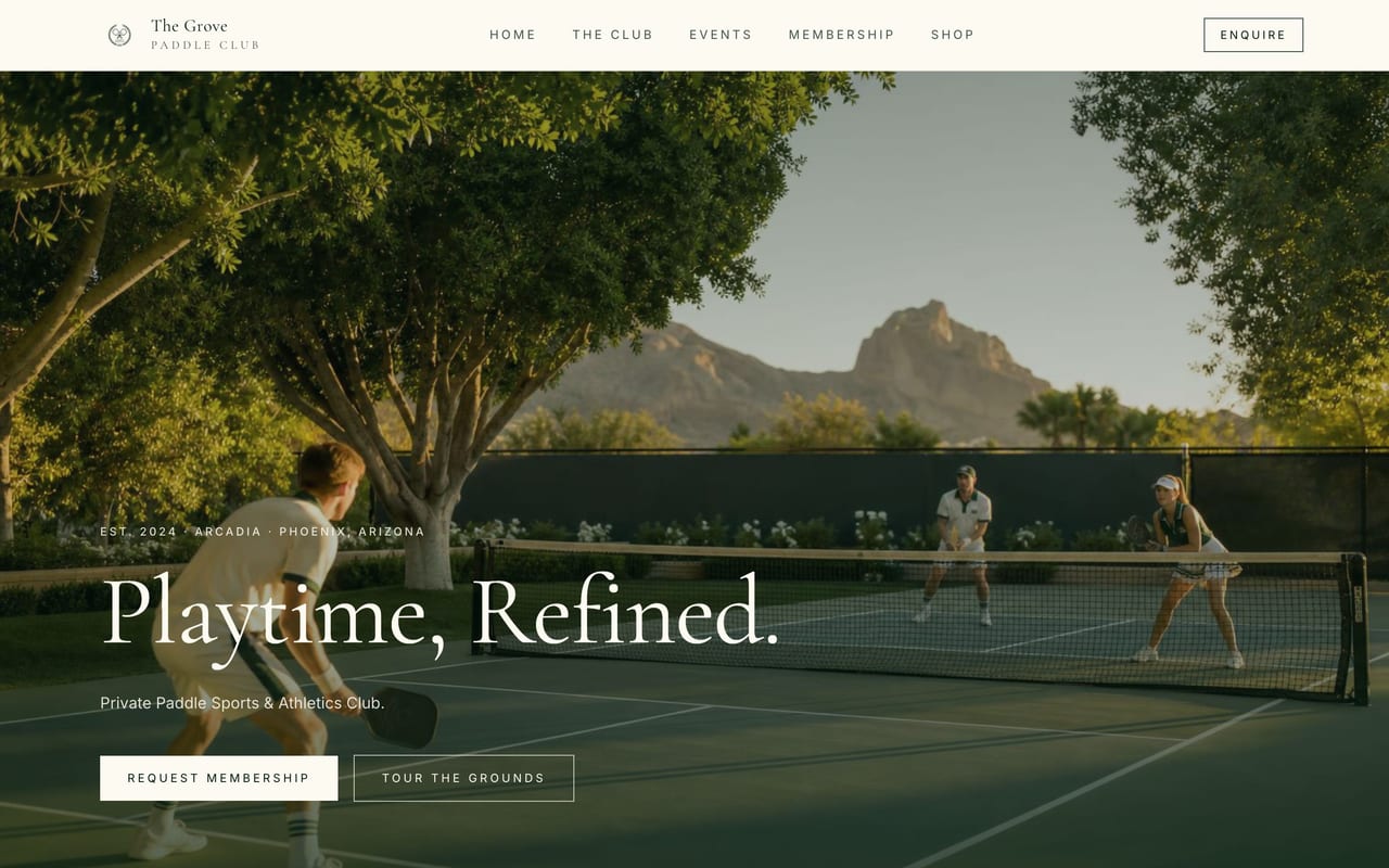 The Grove Paddle Club — the site we built