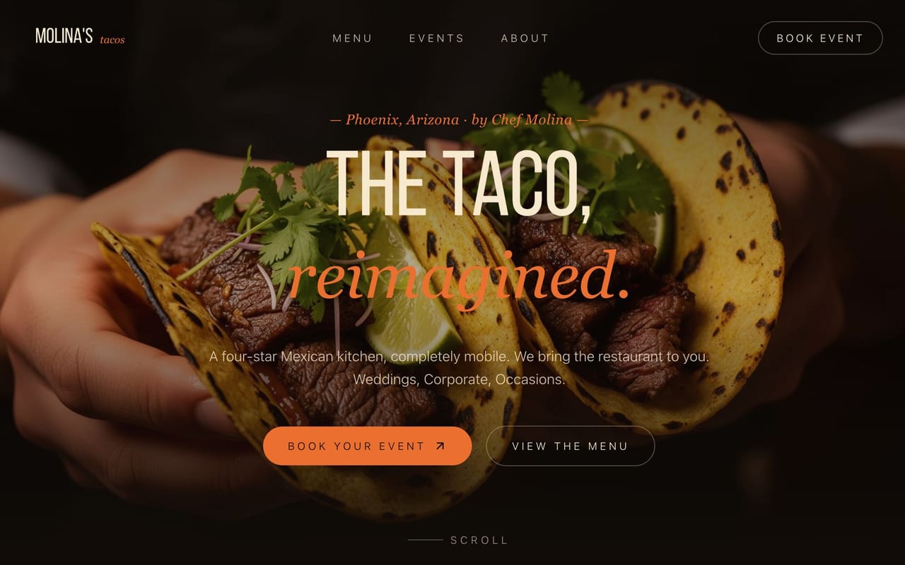 Molina's Tacos — the site we built