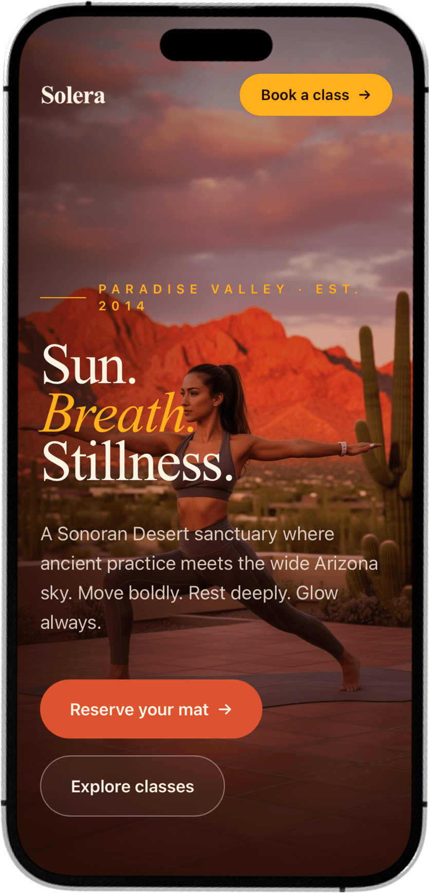 Solera website on mobile